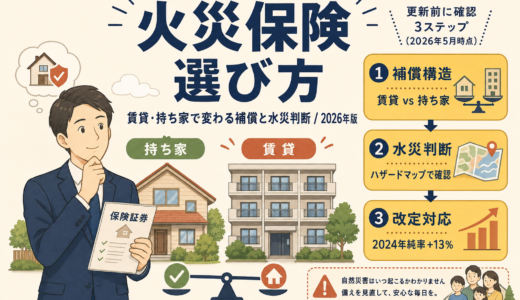 火災保険 選び方 2026年版｜賃貸・持ち家で変わる補償と水災判断