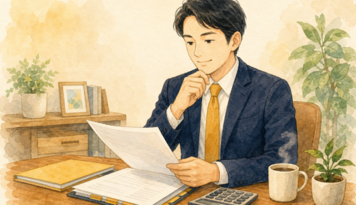 がん保険は必要か — 公的保障と自己負担のバランスを考える会社員のイメージイラスト